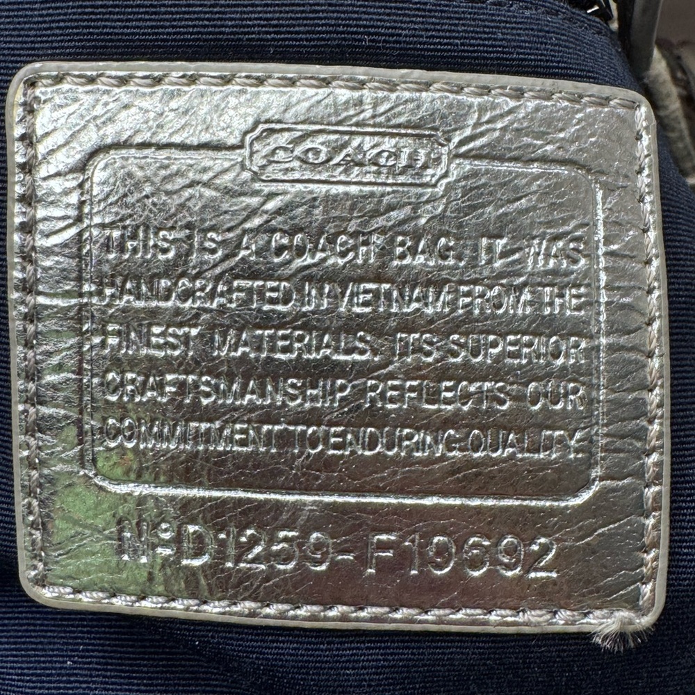 Coach Signature Striped Denim Tote - Picture 3 of 17